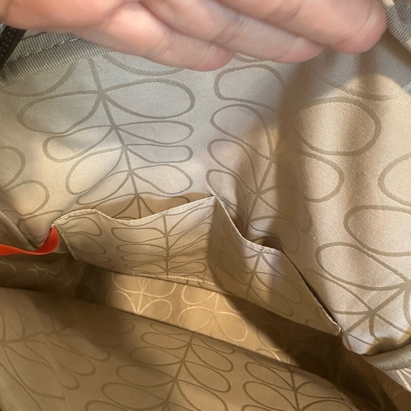 Orla Kiely Lotta Backpack Blue Petals, Red Stripe - Picture 7 of 16